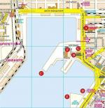 Die wichtigsten Knotenpunkte sowie Anlegeorte der Fähren/Schnellfähren können Sie aus der Stadtkarte von Pireaus entnehmen.